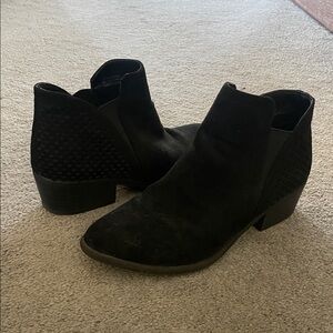 MIA Black Textured Ankle Booties